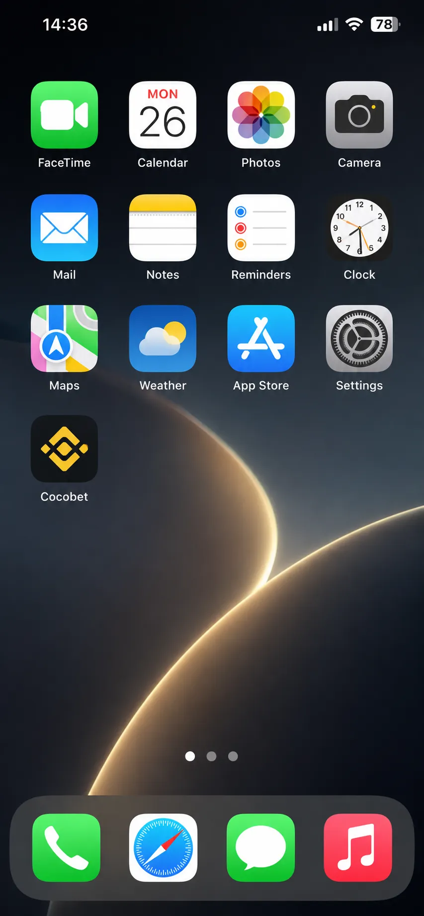 Icona di Cocobet sulla schermata Home di un iPhone