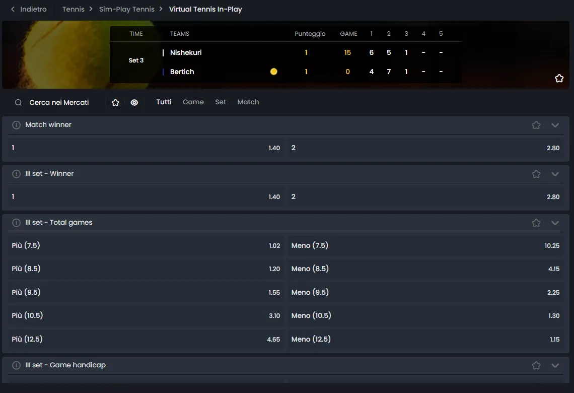 Scommesse live con quote in-play su Cocobet